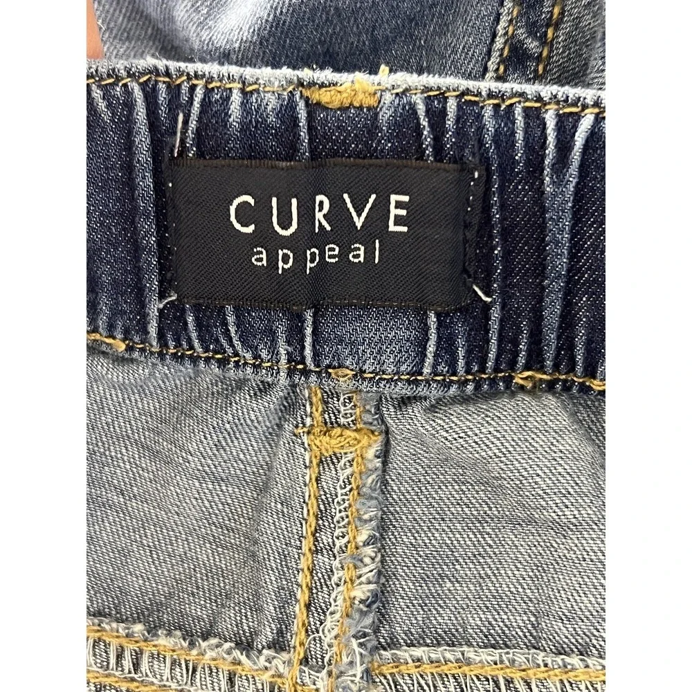 Curve Appeal Jeans Womens 2/26 Blue Denim Pants High Rise Wide Leg